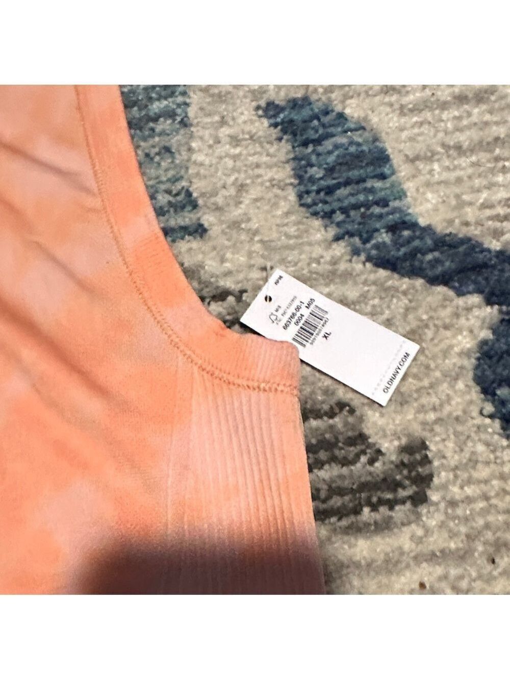 Old Navy Peach Tie-Dye Tank Top Athletic Racerback Crop XL - Picture 2 of 6